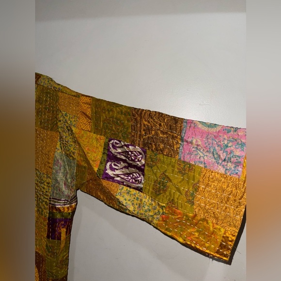 Women's Patchwork  Kantha Kimono Cardigan Duster Jacket - Picture 7 of 12